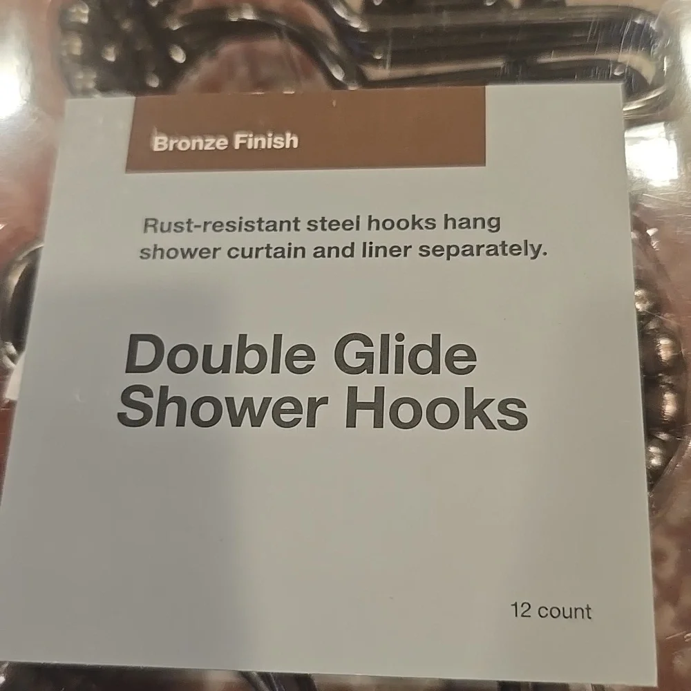 ❤️10/$40 New Brown Finish Double Glide Shower Hooks